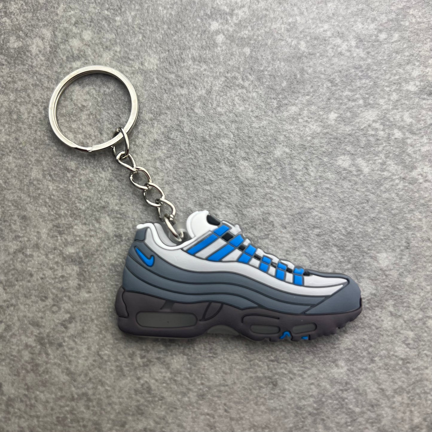 2D Crystal Blue Keyring